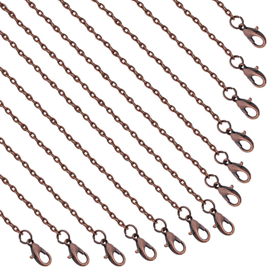 Lemonkey 24 Pack Necklace Chains Bulk,Gold and Silver Plated DIY Cable Link Chains for Jewelry Making 18 Inches