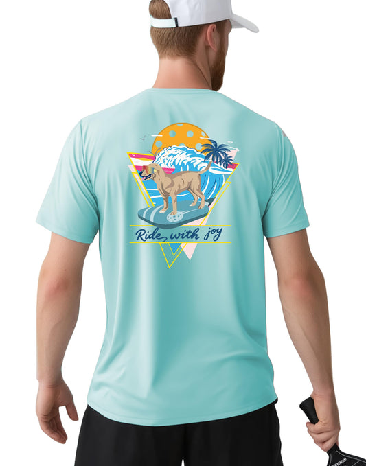 Pickleball Shirts for Men - UPF 50+ Quick Dry Performance Tee Short Sleeve T-Shirt for Pickleball Players