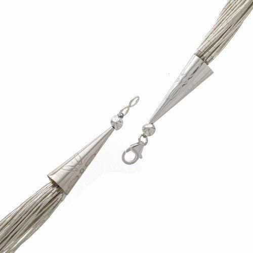 Alltribes 50 Strand Liquid Silver Necklace Native American Sterling Heishi 24" Long 2825