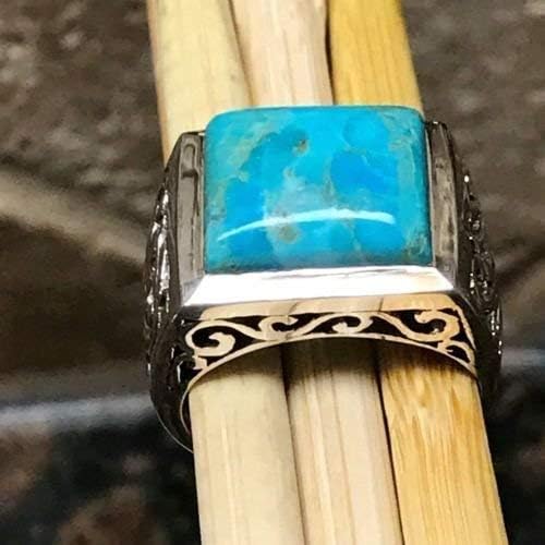 Blue Mohave Turquoise 925 Sterling Silver Men's Ring Size 8.75, 9, 10