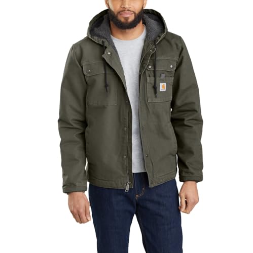 Carhartt Men's Relaxed Fit Washed Duck Sherpa-Lined Utility Jacket