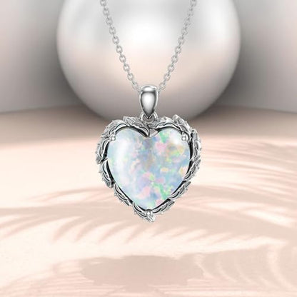 Genuine Gemstone Heart Necklaces for Women 925 Sterling Silver Natural Turquoise/Rose Quartz/Moonstone Pendant Vintage Western Jewelry Gift for Mom Wife Her