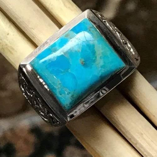 Blue Mohave Turquoise 925 Sterling Silver Men's Ring Size 8.75, 9, 10
