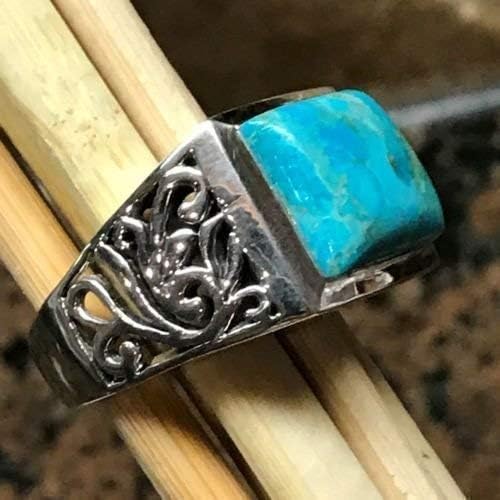 Blue Mohave Turquoise 925 Sterling Silver Men's Ring Size 8.75, 9, 10