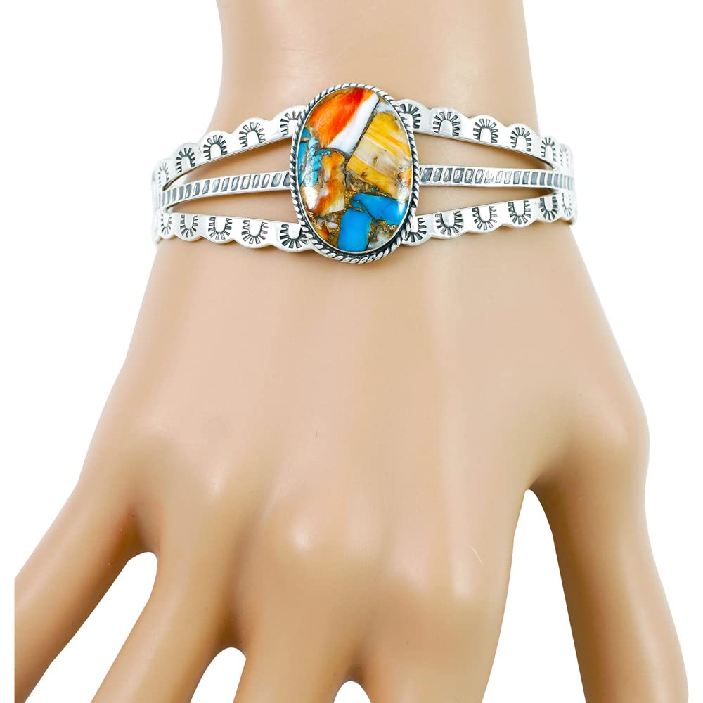 Turquoise Bracelet Sterling Silver 925 Genuine Gemstones