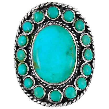 Turquoise Ring Sterling Silver 925 Genuine Gemstones Size 6 to 11