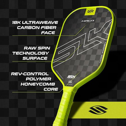 Selkirk Sport SLK Halo Raw Carbon Fiber Pickleball Paddle | Designed in The USA | Choose The T700 Raw Carbon Fiber Power, 18k Ultraweave Control, or Aramid Fiber Linkweave Thermoformed Pro