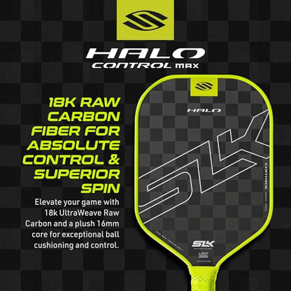 Selkirk Sport SLK Halo Raw Carbon Fiber Pickleball Paddle | Designed in The USA | Choose The T700 Raw Carbon Fiber Power, 18k Ultraweave Control, or Aramid Fiber Linkweave Thermoformed Pro