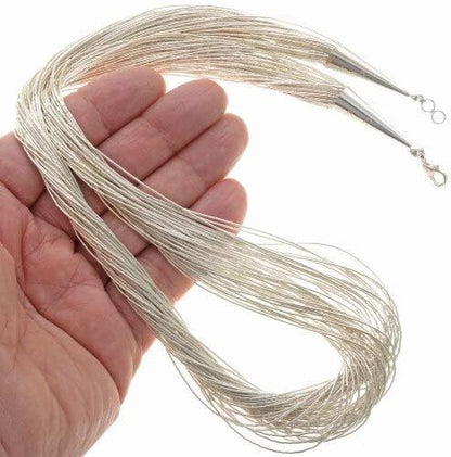 Alltribes 50 Strand Liquid Silver Necklace Native American Sterling Heishi 24" Long 2825