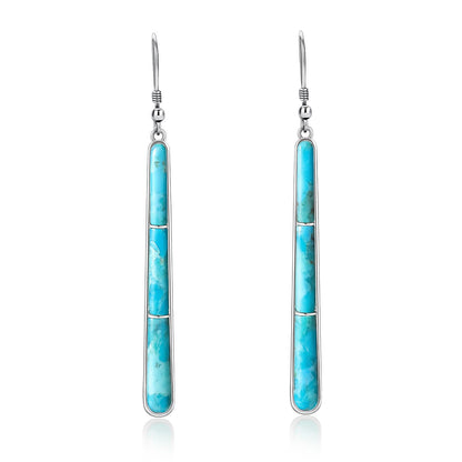 Turquoise Earrings for Women 925 Sterling Silver Gemstones Dangle Earrings Bohemian Style Statement Bar Earrings Dangle Earrings for Women Earrings Valentines Gifts