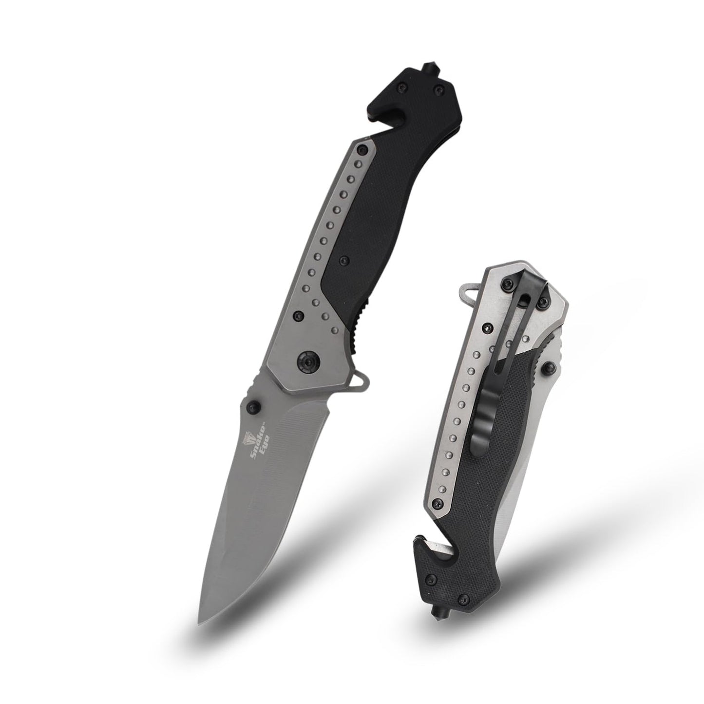 Snake Eye Tactical Rescue Style Every Day Cary Hunting, Camping Folding Pocket-Folding Wood Handle EDC Knife 1019WD