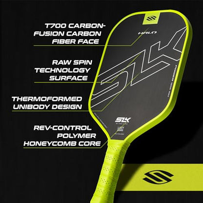 Selkirk Sport SLK Halo Raw Carbon Fiber Pickleball Paddle | Designed in The USA | Choose The T700 Raw Carbon Fiber Power, 18k Ultraweave Control, or Aramid Fiber Linkweave Thermoformed Pro