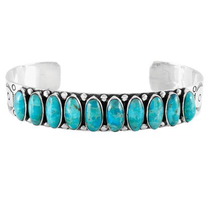 Turquoise Bracelet Sterling Silver 925 Genuine Turquoise Cuff Bracelet