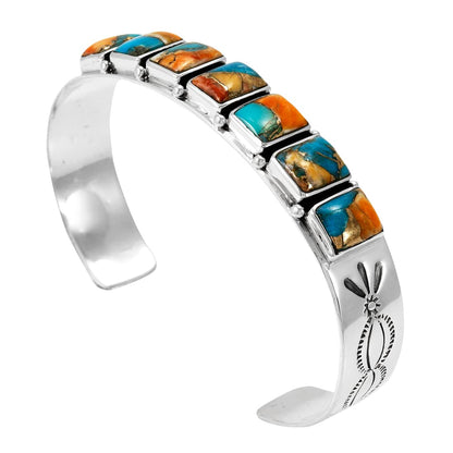 Turquoise Bracelet Sterling Silver 925 Genuine Gemstones Cuff Bracelet