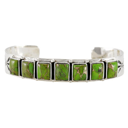 Turquoise Bracelet Sterling Silver 925 Genuine Gemstones Cuff Bracelet