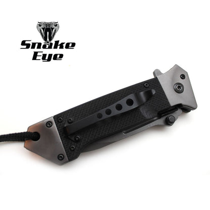 Snake Eye Tactical Rescue Style Every Day Cary Hunting, Camping Folding Pocket-Folding Wood Handle EDC Knife 1019WD