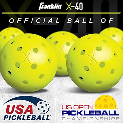 Franklin Sports X-40 Outdoor Pickleballs - Official Ball of USA Pickleball, APP Tour + US Open - Regulation Size