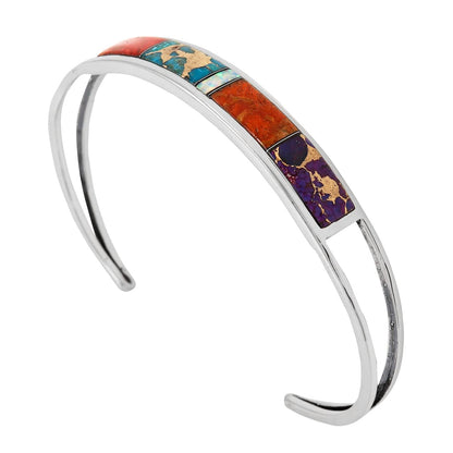 Turquoise Bracelet Sterling Silver 925 Genuine Gemstones Cuff Bracelet