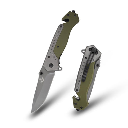 Snake Eye Tactical Rescue Style Every Day Cary Hunting, Camping Folding Pocket-Folding Wood Handle EDC Knife 1019WD