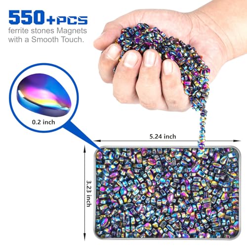 Fidget Toys, 550 PCS Magnetic Putty Sensory Toys for Stress Relief, Anxiety, Autism & ADHD, Colorful DIY Desk Fidget Toys for Teens & Adults, Office Toys Gifts for Men & Women