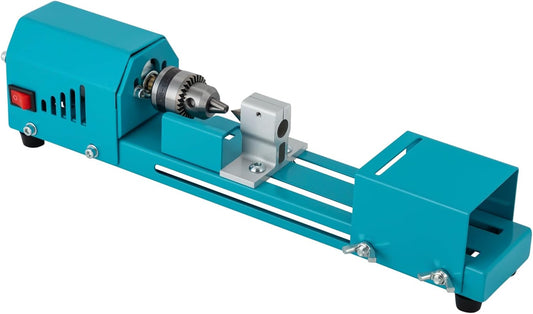 Mini Lathe Machine,Wood Lathe Milling Machine,Multi-Purpose Professional Wood Table Top Lathe Home DIY Grinder Tool for Punching, Engraving, Sanding, Cutting