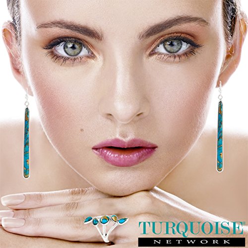 Turquoise Earrings 925 Sterling Silver & Genuine Gemstones