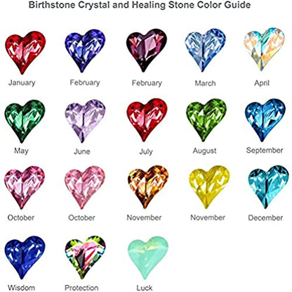 Leafael Infinity Love Heart Link Bracelets, Birthstone or Healing Stone Crystal Bracelet for Women, Silver Tone Jewelry Gifts for Her, 7-inch Chain and 2-inch Extender