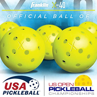 Franklin Sports X-40 Outdoor Pickleballs - Official Ball of USA Pickleball, APP Tour + US Open - Regulation Size