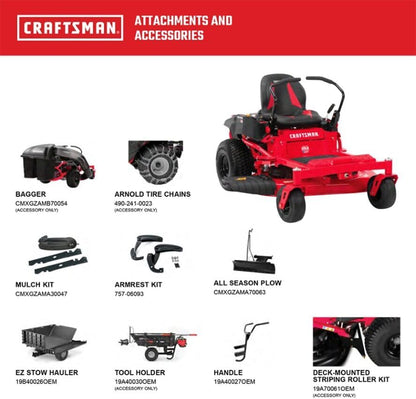 Craftsman 46" Gas Zero-Turn Riding Lawn Mower with 22.0 HP* Kohler 7000 Series Engine, Gas Lawn Tractor with Dual Hydrostatic Transmission, Red/Black