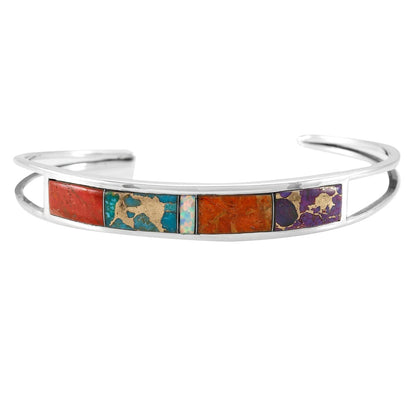 Turquoise Bracelet Sterling Silver 925 Genuine Gemstones Cuff Bracelet