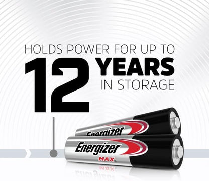 Energizer AA Batteries, MAX Double AA Battery Alkaline, 4 Count