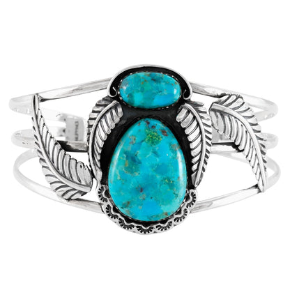 Turquoise Bracelet Sterling Silver 925 Genuine Gemstones Cuff Bracelet