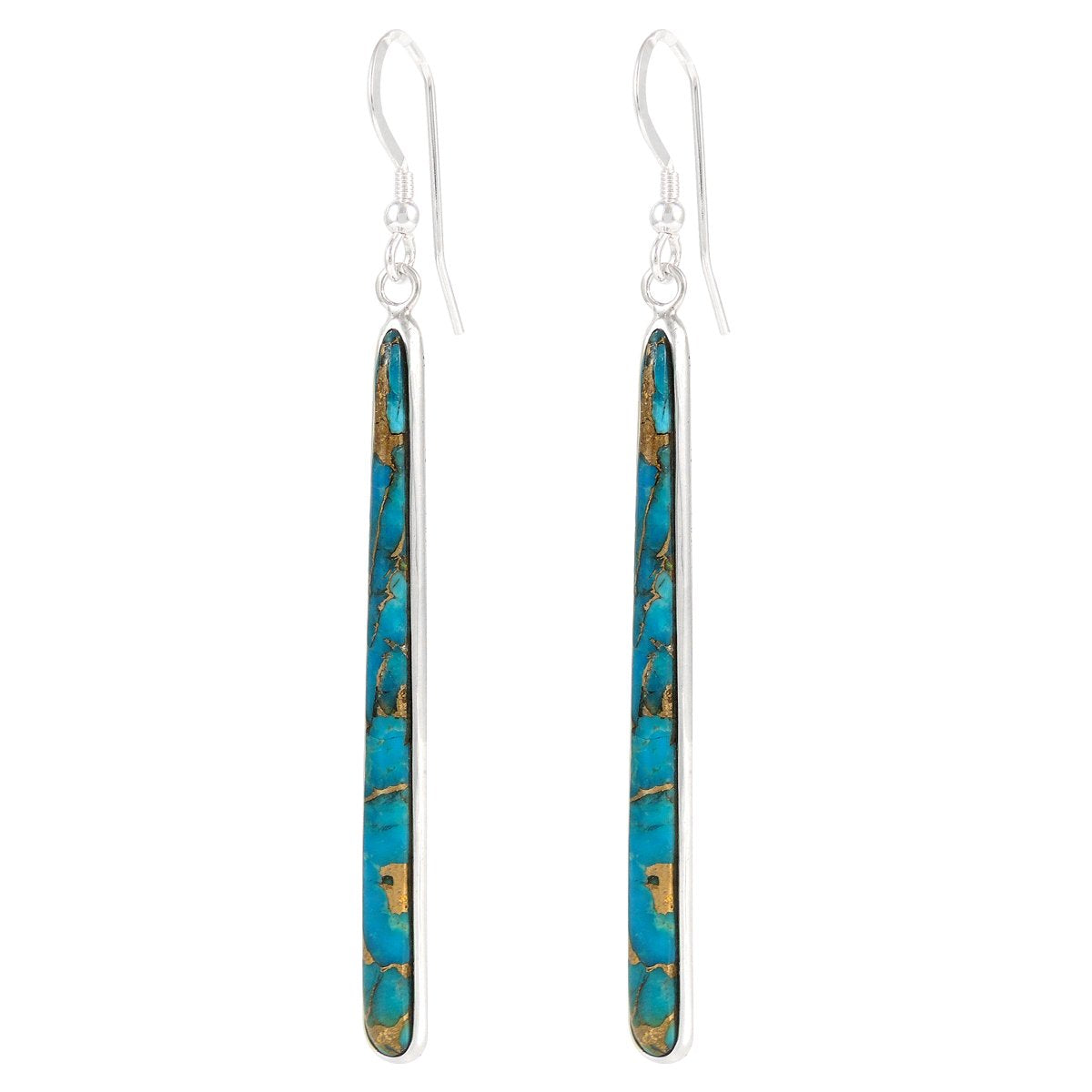 Turquoise Earrings 925 Sterling Silver & Genuine Gemstones
