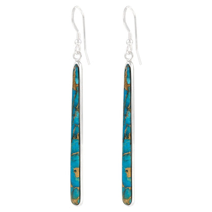 Turquoise Earrings 925 Sterling Silver & Genuine Gemstones
