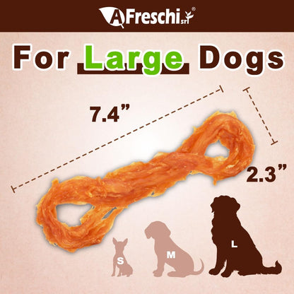 AFreschi Turkey Tendons for Dogs, USA-Sourced, Healthy Dog Treats, Rawhide-Free Puppy Chews, Long Lasting, All Natural, Hypoallergenic Dog Treats for Large Breeds, 1 Count Pack Bone (L)