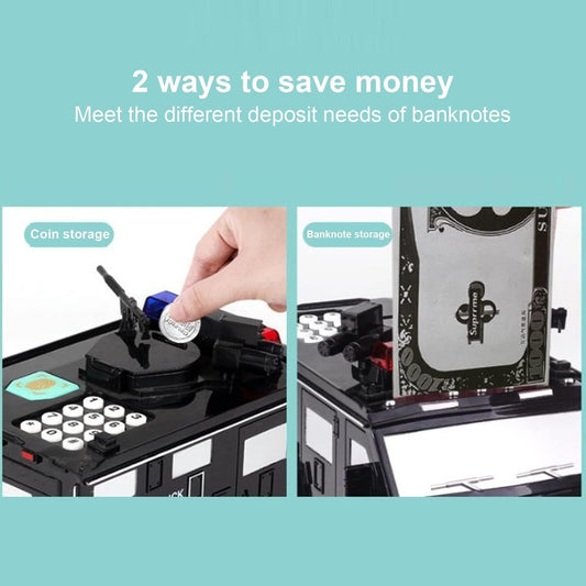 Armored Car Money Saving Box, Electronic Piggy Bank for Boys & Girls