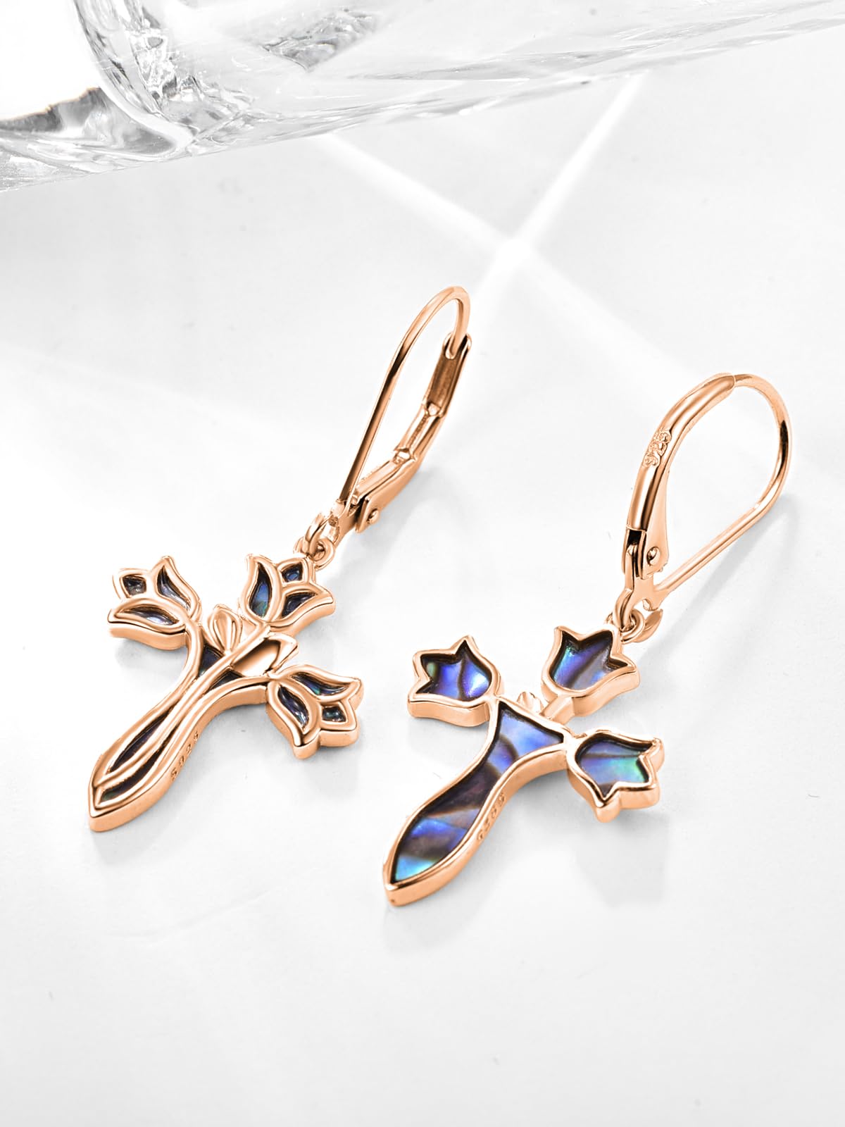 Dreamboat Sterling Silver Cross Earrings for Women Lever Back Dangle Earrings Faith Christian Confirmation Religious Jewelry for Mom