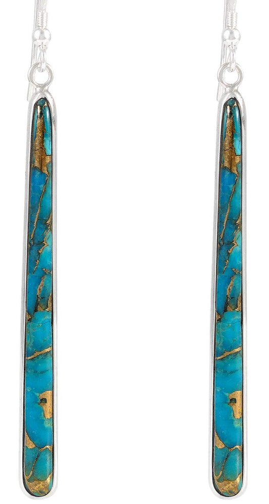 Turquoise Earrings 925 Sterling Silver & Genuine Gemstones