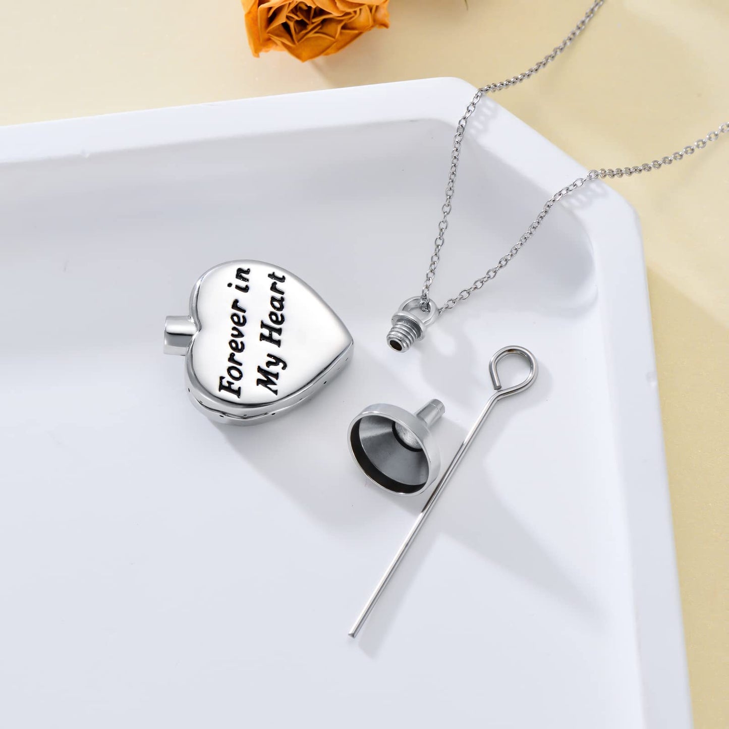 TOUPOP Hummingbird Urn Necklace for Ashes 925 Sterling Silver Heart Cremation Jewelry Keepsake Pendant with Funnel Filler Memorial Christmas Gifts for Women Mom Wife