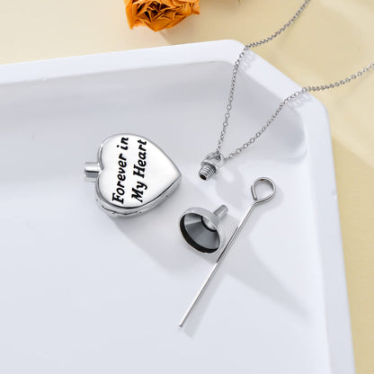 TOUPOP Hummingbird Urn Necklace for Ashes 925 Sterling Silver Heart Cremation Jewelry Keepsake Pendant with Funnel Filler Memorial Christmas Gifts for Women Mom Wife