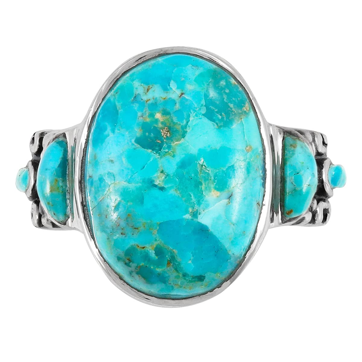 Turquoise Rings Sterling Silver 925 & Genuine Gemstones (SELECT COLOR)