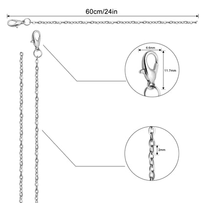 Lemonkey 24 Pack Necklace Chains Bulk,Gold and Silver Plated DIY Cable Link Chains for Jewelry Making 18 Inches