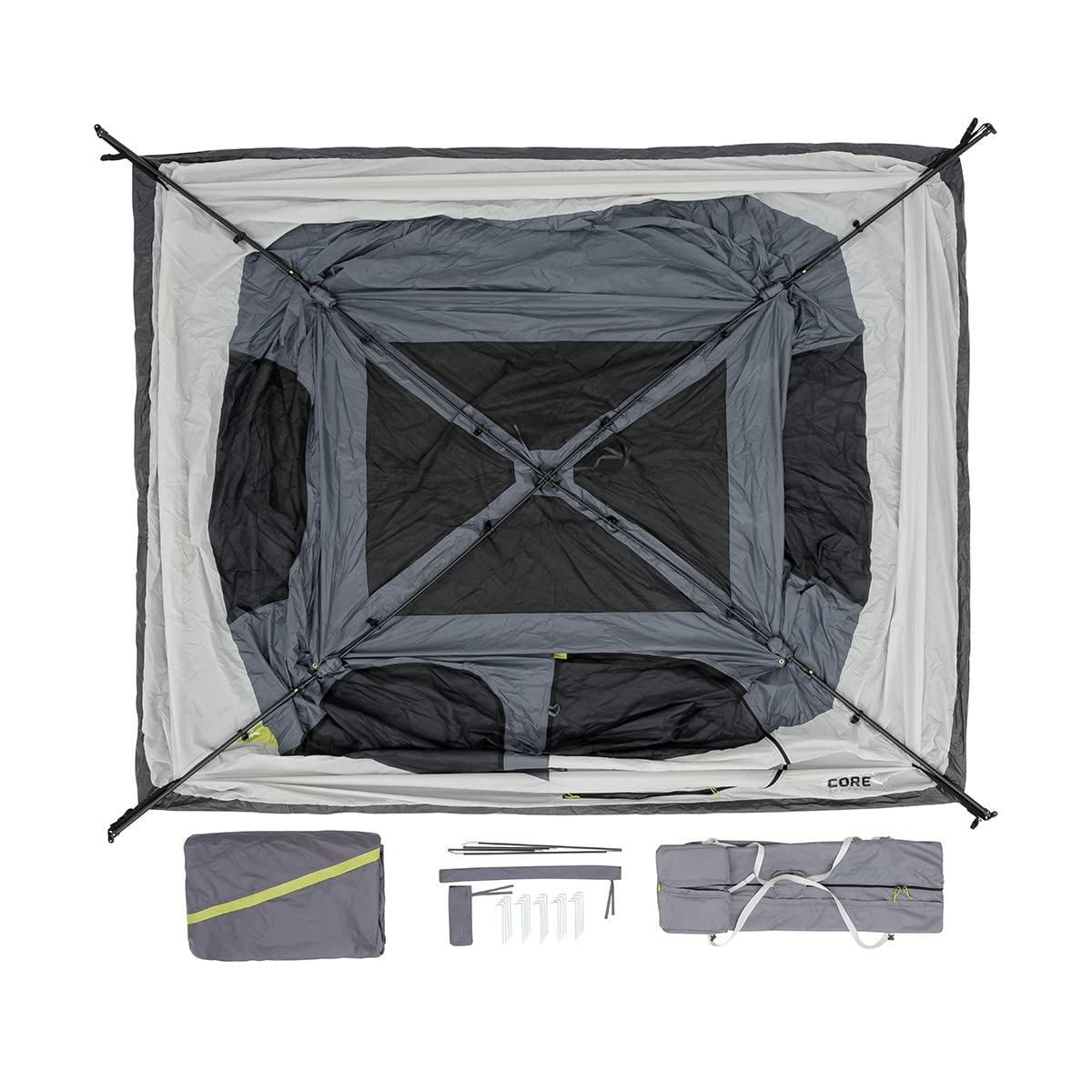 CORE Instant Cabin Tents | Family Cabin Multi Room Pop Up Tents Car Camping | Included Storage Pockets for Camping Accessories