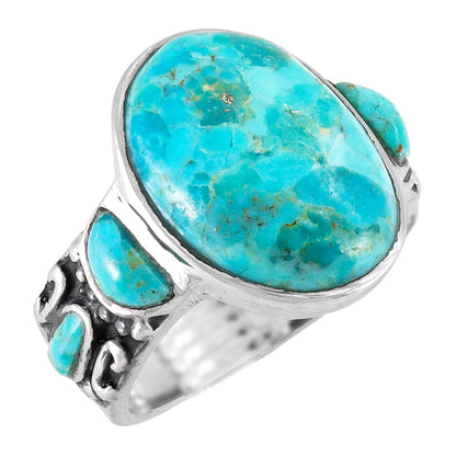 Turquoise Rings Sterling Silver 925 & Genuine Gemstones (SELECT COLOR)