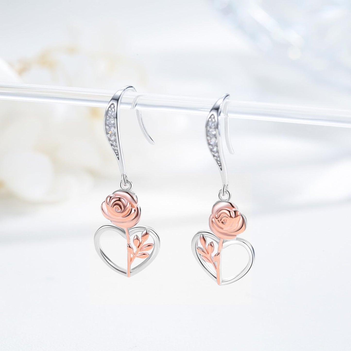 Dangle Earrings 925 Sterling Silver Leverback Earrings Birthday Gift Christmas Sterling Silver Jewelry for Women