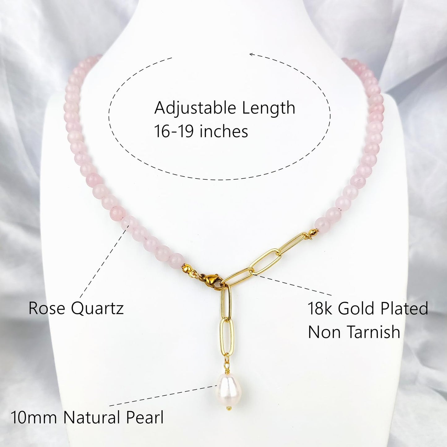 Green Aventurine Jade Necklace, Green Choker Necklace Healing Crystal Necklace with Pearl for Women, Handmade Necklaces Spiritual Jewelry for Women.