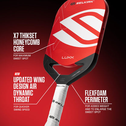 Selkirk Sport LUXX Control Pickleball Paddles | Carbon Fiber Pickleball Paddle with Polypropylene X7 Core | InfiniGrit Surface Technology