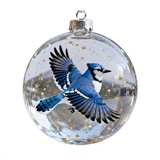 Nature’s Birds Crystal Glass Ornament, Hummingbird Christmas Tree Ornament, Clear Ball Christmas Decorations for Home, Memorial Gifts for Friends or Family