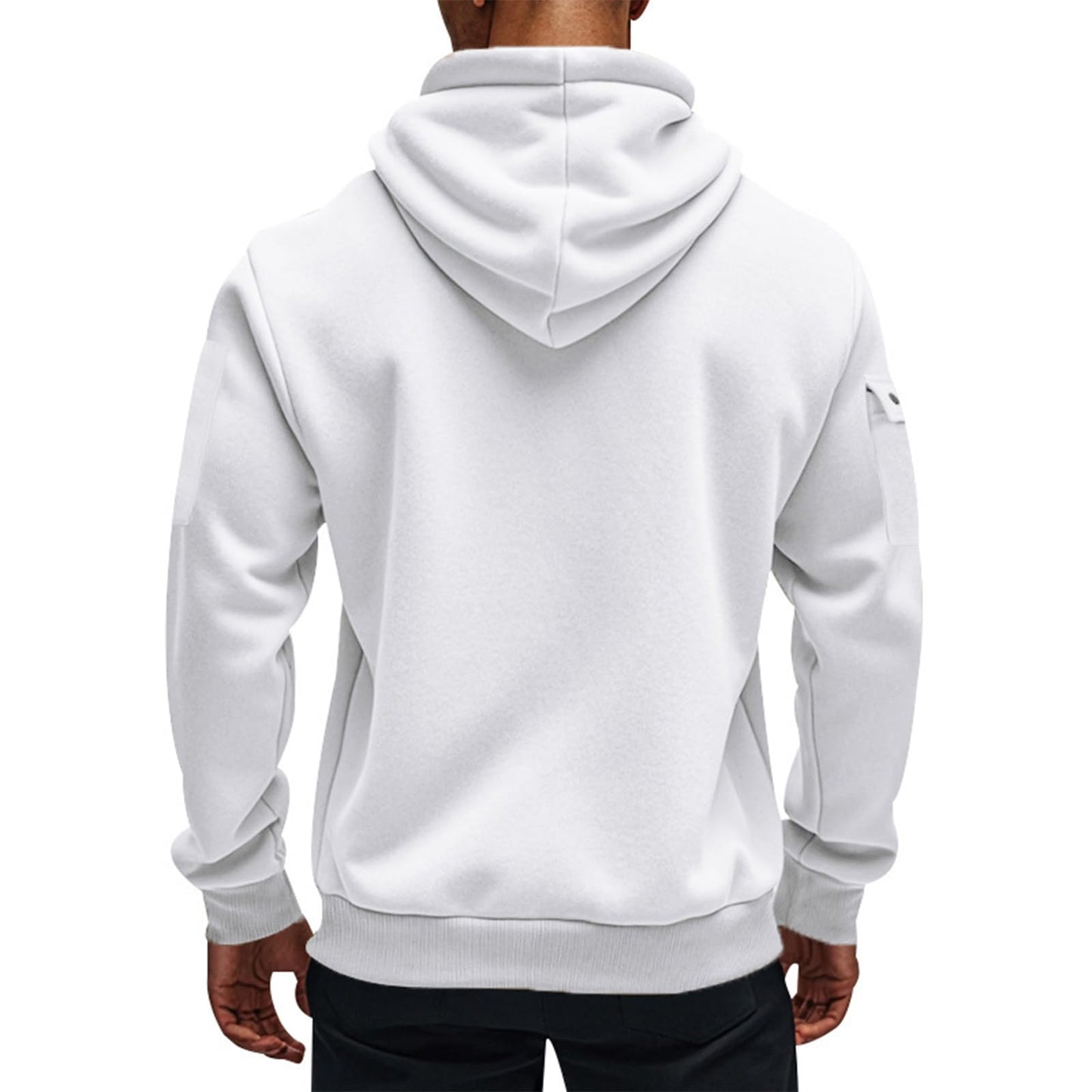 Men's Fleece Workout Athletic Pullover Hoodie Long Sleeve Basic Quarter Zip Pullover Sweatshirt with Kanga Pocket