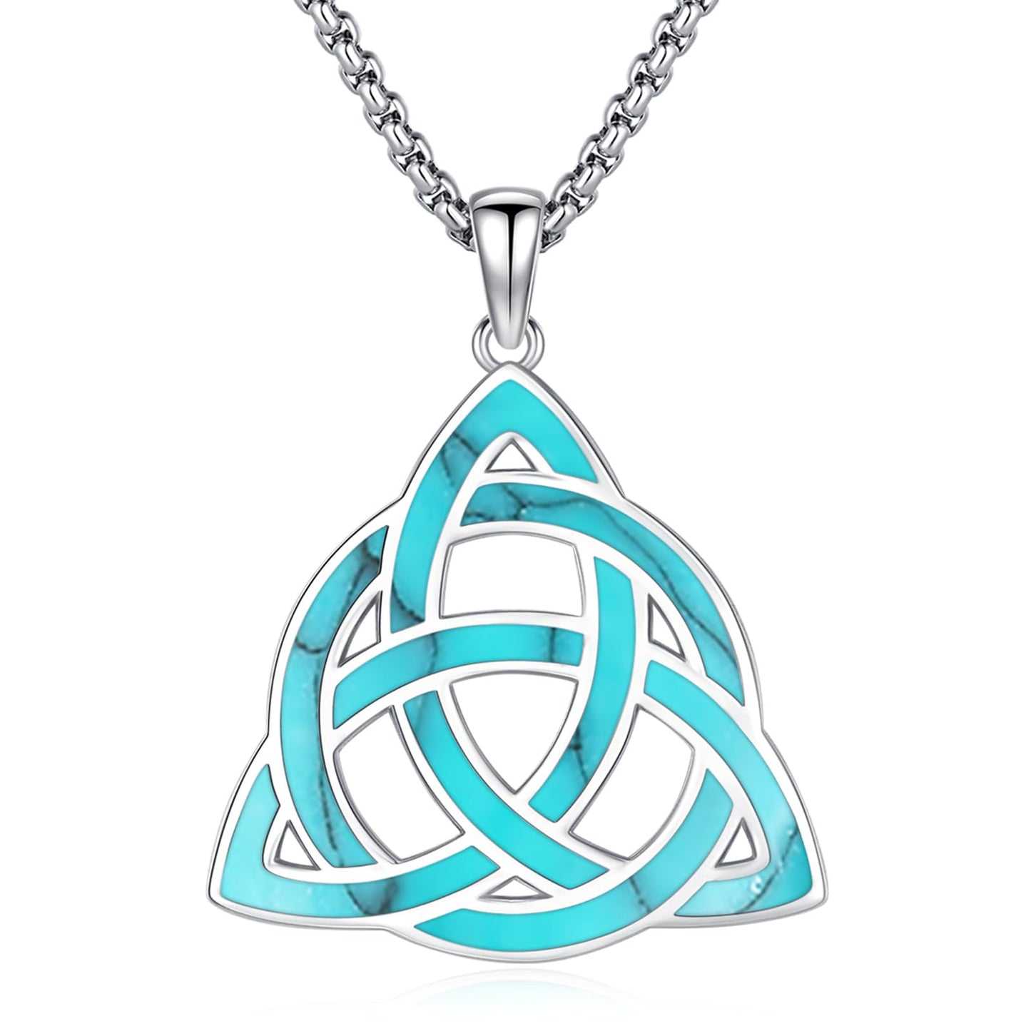 Turquoise Jewelry for Women Men 925 Sterling Silver Pendant Urn Necklaces for Ashes Picture Locket Necklace Thor Hammer Yggdrasil Virgen De Guadalupe St Michael Christopher Judas Witches Knot Necklace